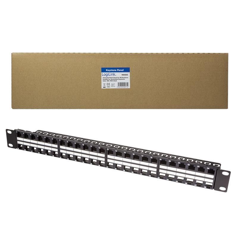 Painel de Patch Keystone LOGILINK NK4045 (14 unidades - Montagem em rack - Preto), miniatura 4