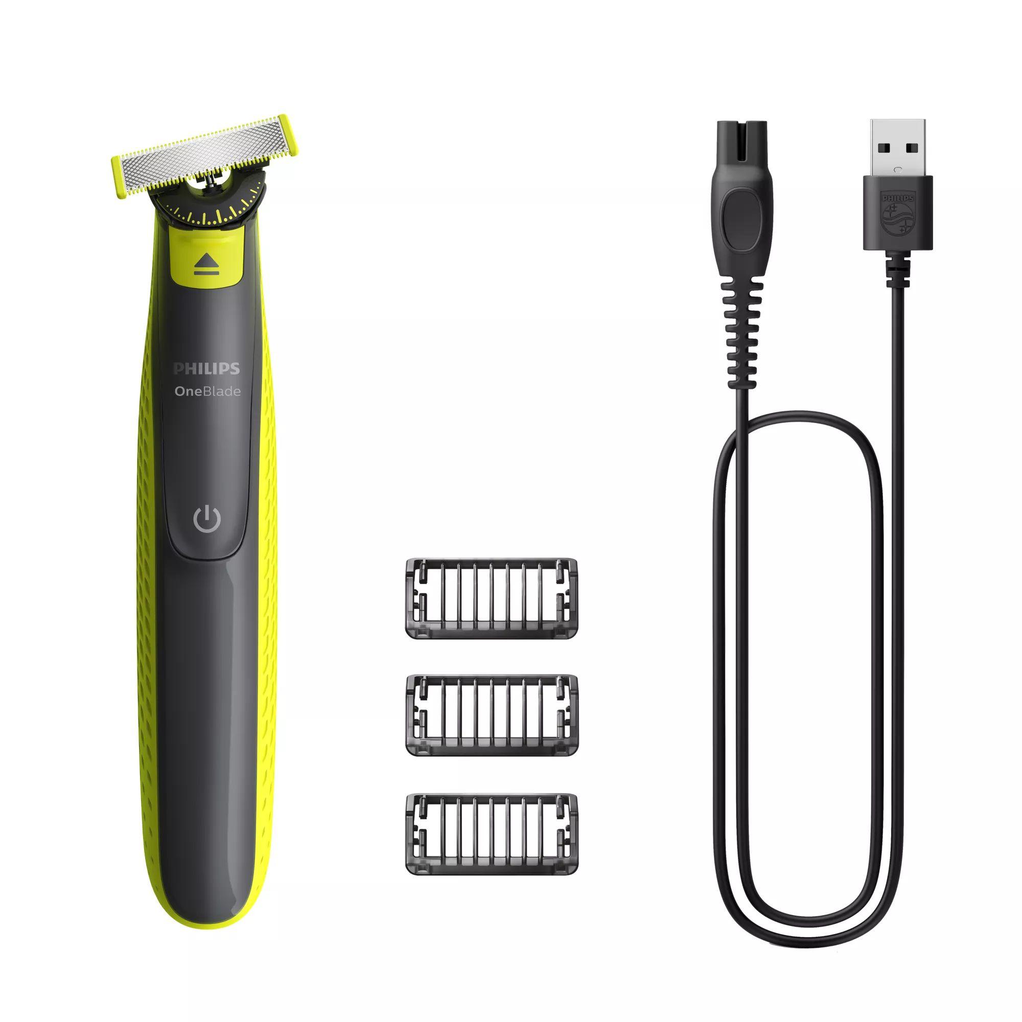 Máquina de Barbear PHILIPS OneBlade 360 QP2724/23 (Carvão e Lima)
