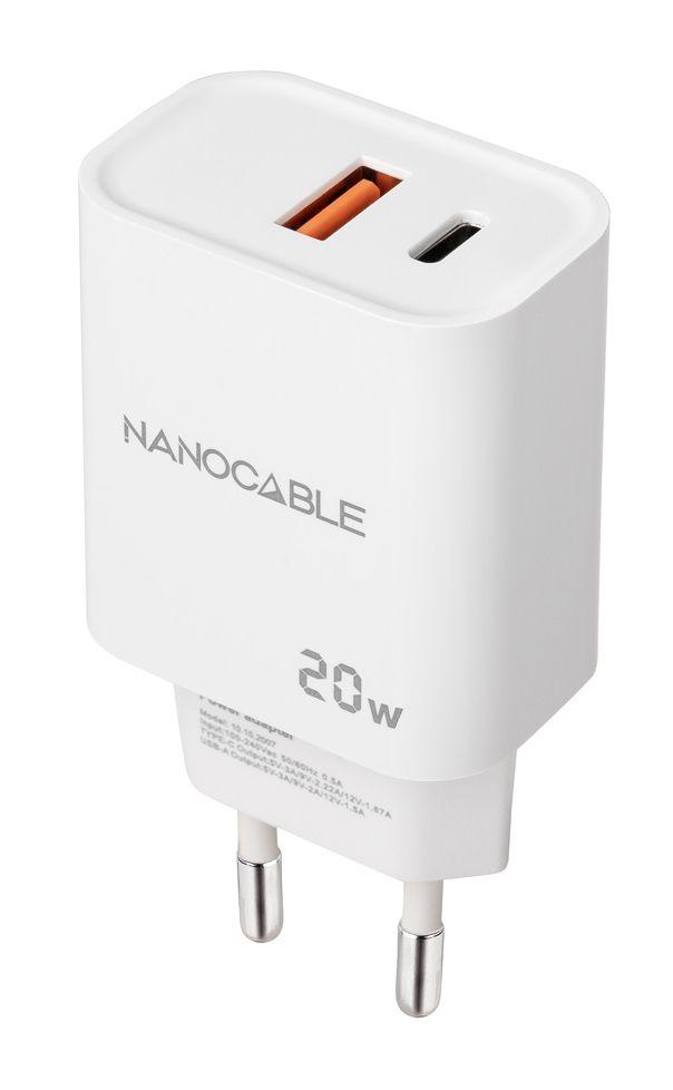 Carregador de Parede NANOCABLE 10.10.2007 (20 W - Branco)