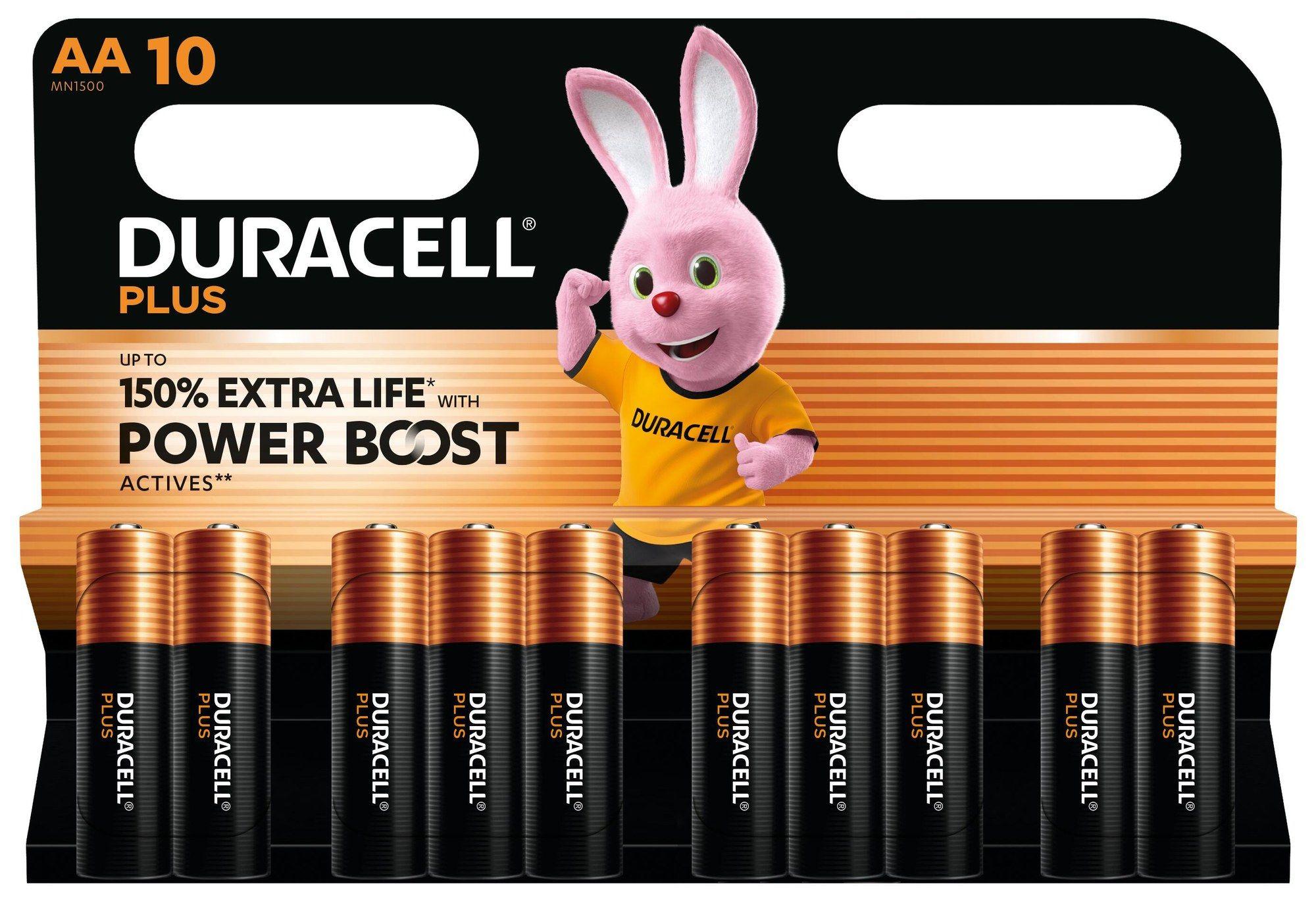 Pilhas Alcalinas DURACELL Plus DPBLR6B10 (Preto/Dourado)