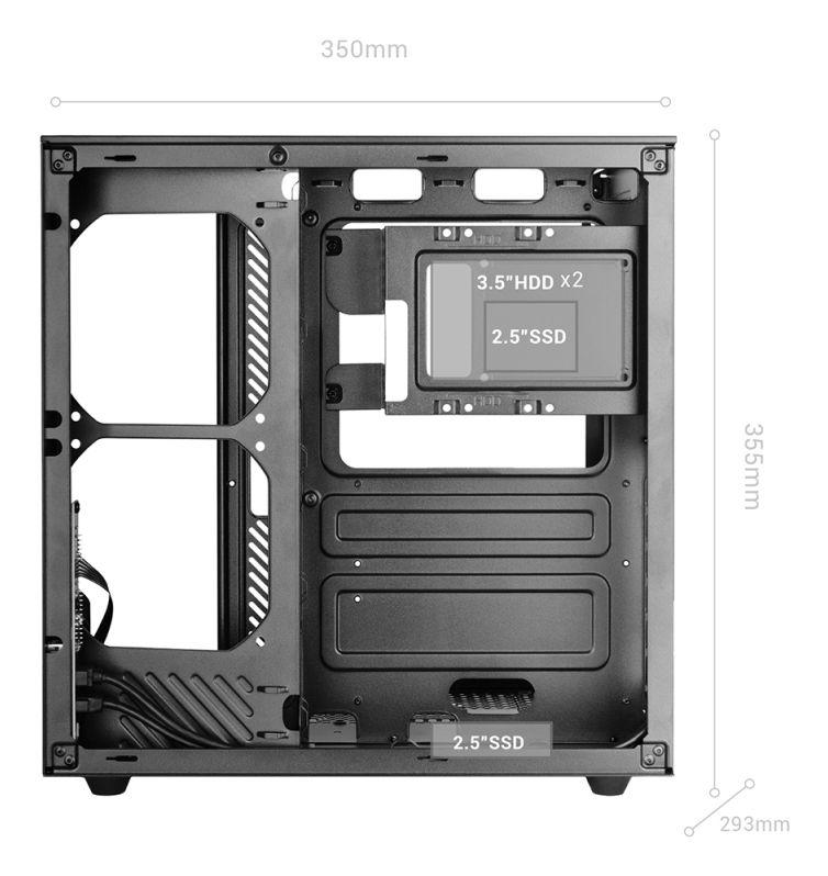 Caixa PC MARS GAMING MC-INFINIOLITE (ATX, micro ATX, Mini-ITX - Midi Tower - ATX, micro-ATX, Mini-ITX - Preto) — miniatura 6