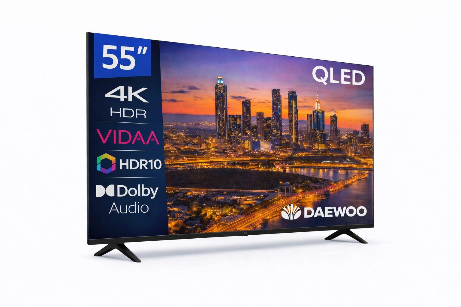 Televisão DAEWOO TV 55VB56QV (55" - QLED 4K UHD - Smart TV - Preto)