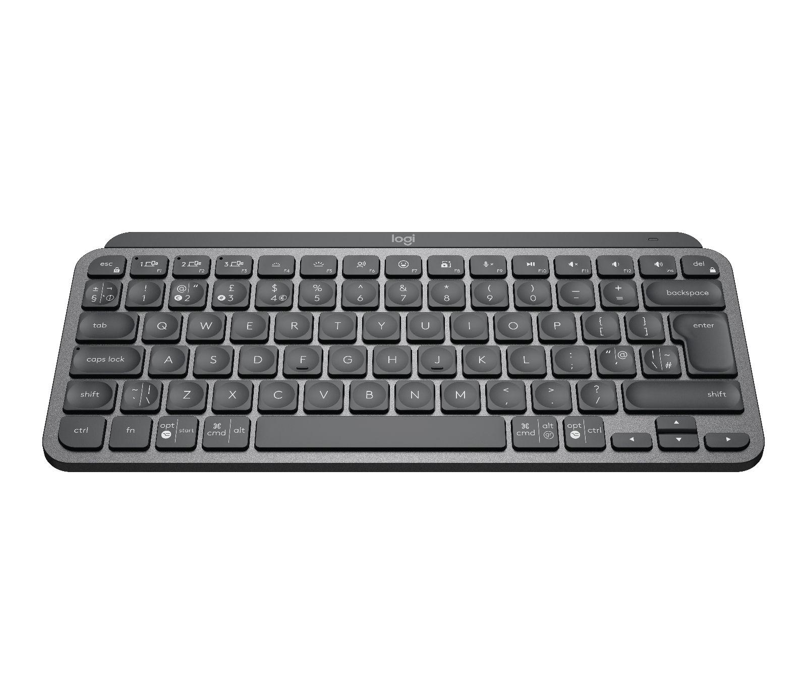 Teclado LOGITECH MX Keys Mini (Inglês - Teclas tesoura - RF Wireless + Bluetooth - Grafite)
