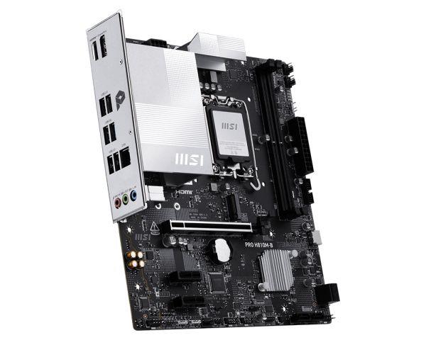 Motherboard MSI PRO H810M-B (LGA 1851 (Socket V1) - Intel Core Ultra - micro ATX - Prateado) — miniatura 3