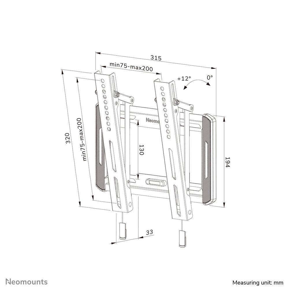 Suporte de Parede TV NEOMOUNTS WL35-550BL12 (24-65" - Inclinação 0-12° - Preto), miniatura 14