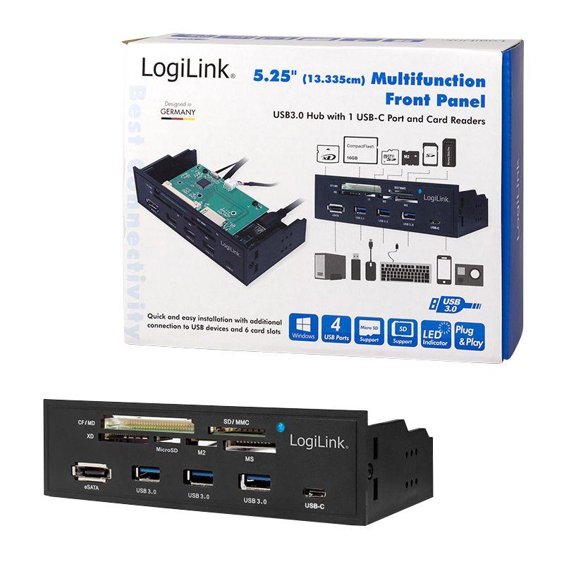 Painel Frontal Multifunções LOGILINK UA0341 (Preto), miniatura 6