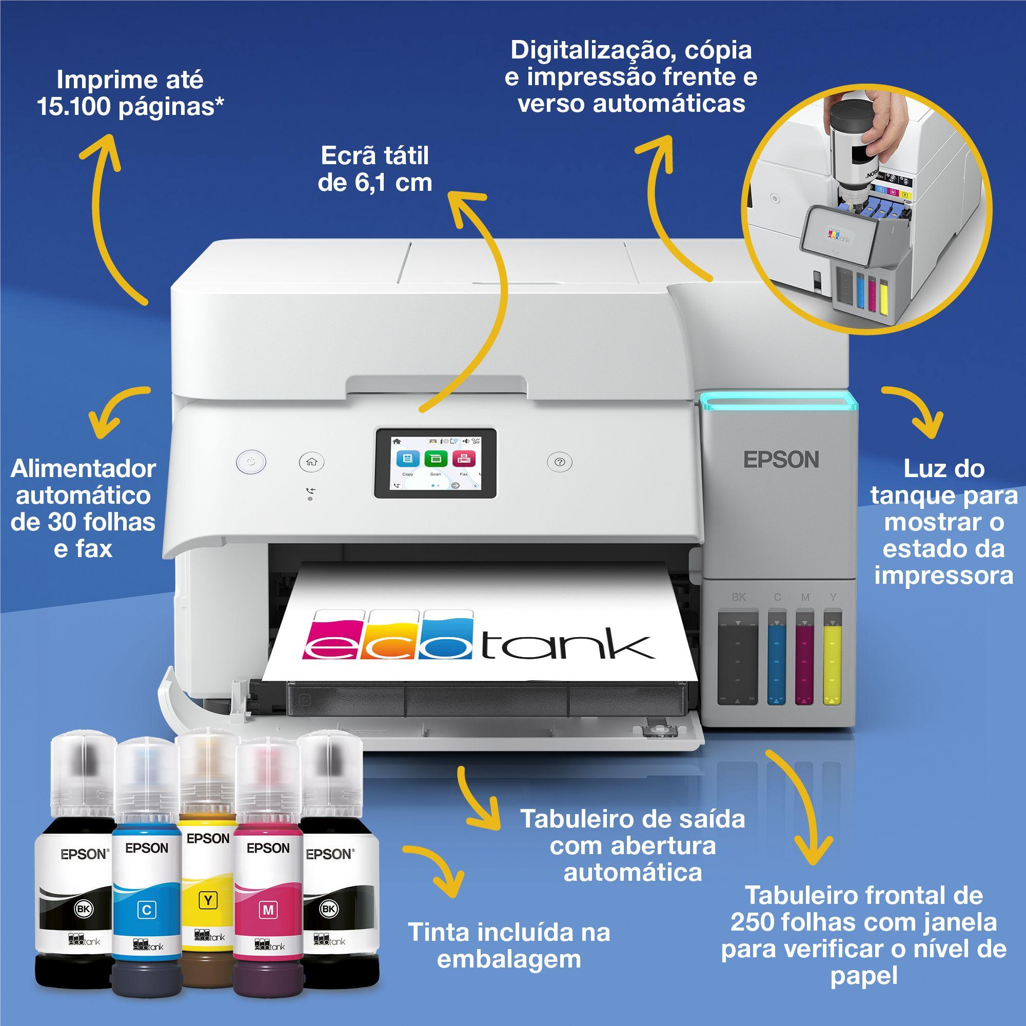 Impressora Multifunções EPSON EcoTank ET-4956 (A4 - Impressão a cores - 250 folhas - Preto), miniatura 3