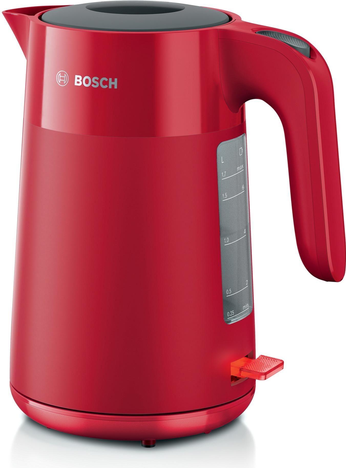 Chaleira Elétrica BOSCH TWK2M164 (2400 W - 1,7 l - Plástico - Preto, Cinzento e Vermelho)