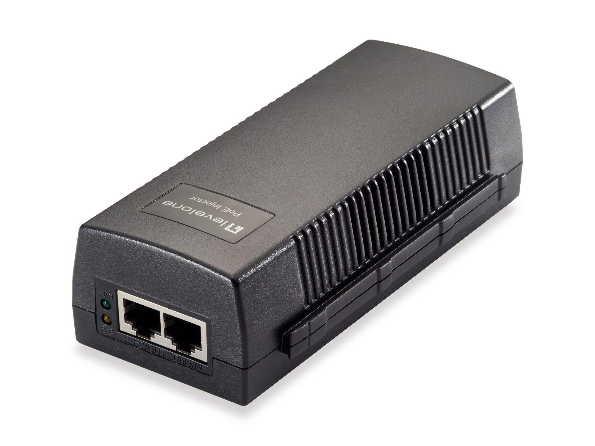 Injetor PoE LEVELONE POI-3010 (1 unidade - 10/100/1000 Mbit/s - Preto)