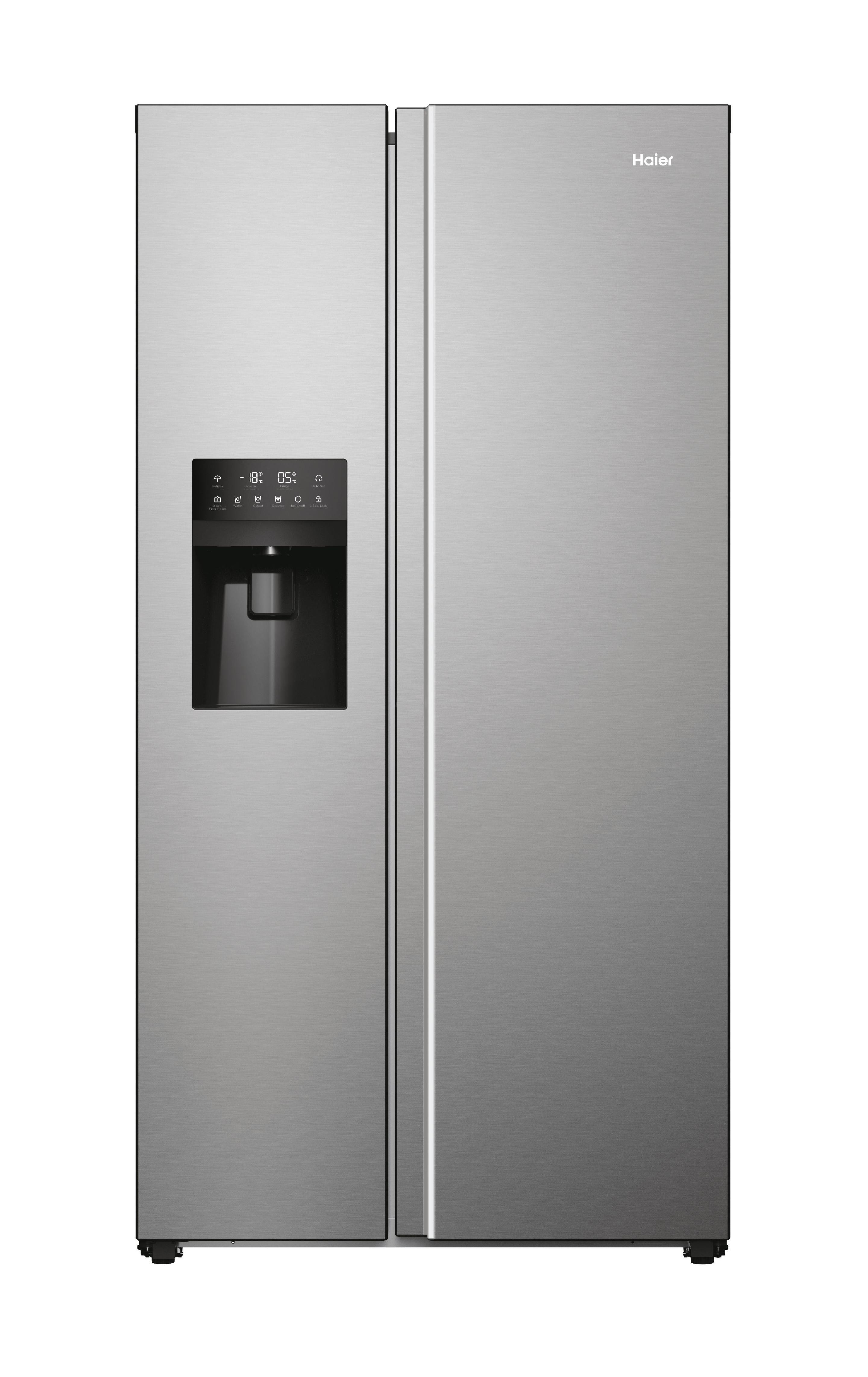 Frigorífico Americano Side by Side Independente HAIER HSR5918DIMP (511 l - 177,5x90,8x65,9 cm - 91 cm - Platina e Inox)