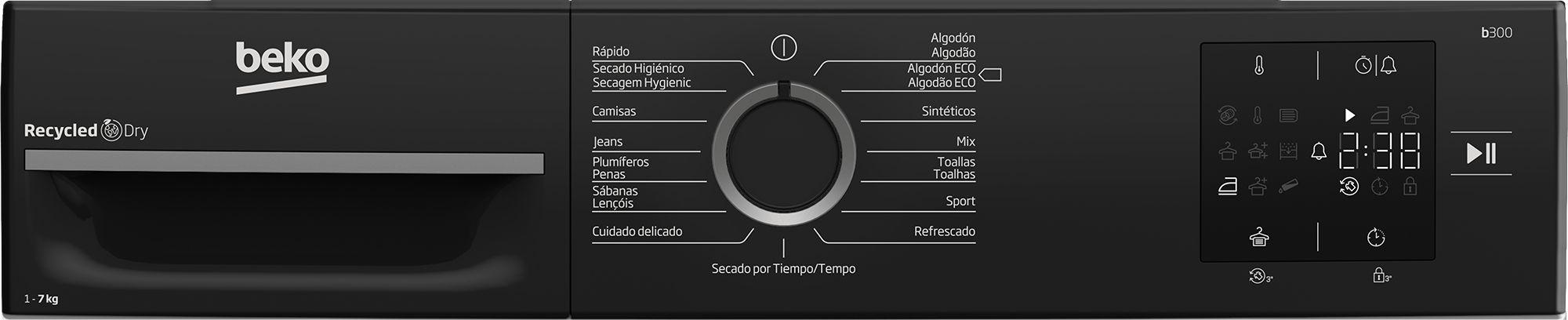 Máquina de Secar Roupa Independente BEKO BM3T37230W (7 kg - Bomba de calor - Direita - Branco), miniatura 6