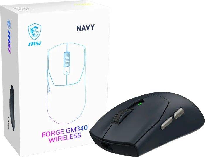 Rato MSI FORGE GM340 Wireless (Até 12000 DPI - Óptico - Sem fios - Azul-marinho)