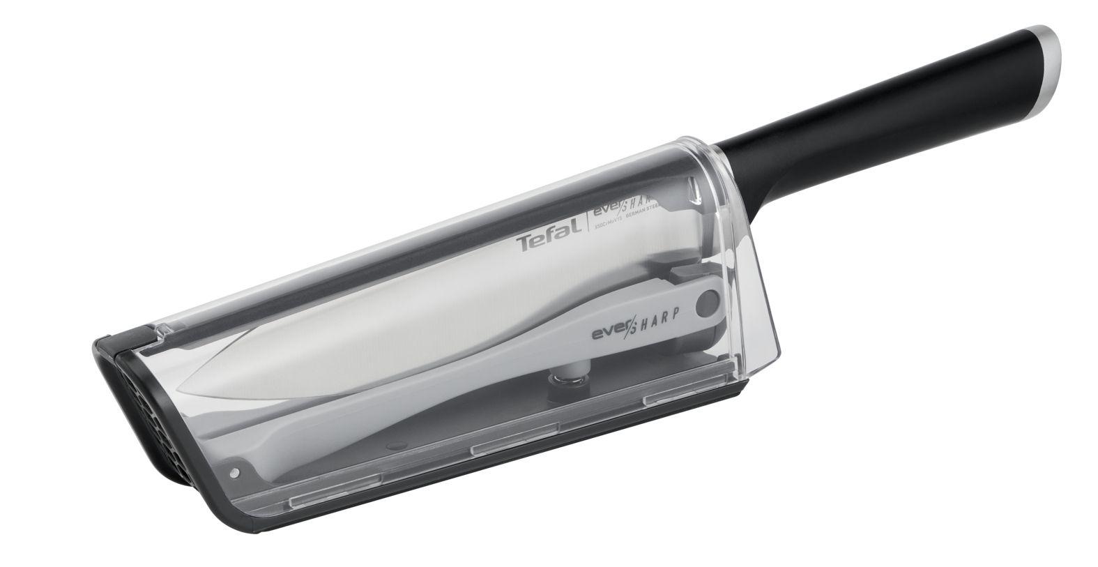 Faca de Chef TEFAL Ever Sharp K2569004 (Aço inoxidável - Preto/Inox)