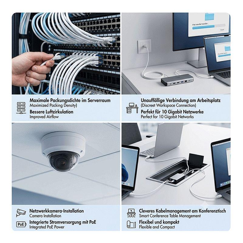 Cabo de Rede LOGILINK CP5071S (5,00 m - Cat.6A - Branco) — miniatura 4
