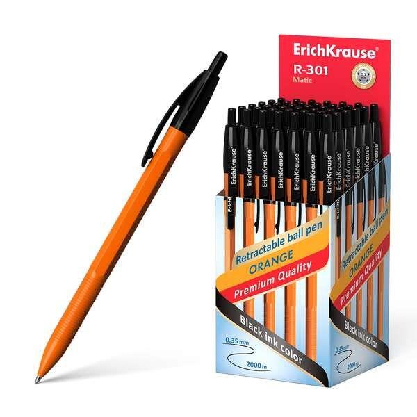 Caneta Esferográfica Automática ERICHKRAUSE R-301 Matic 07 (Laranja)