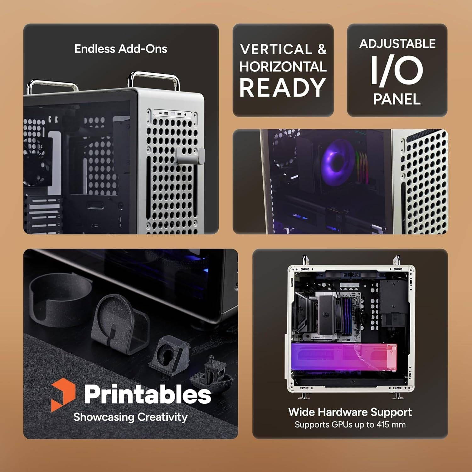 Caixa PC COOLER MASTER QUBE 540 Moonstone (ITX, Micro ATX, ATX, E-ATX - ATX, SFX - Midi Tower - Prateado) — miniatura 3