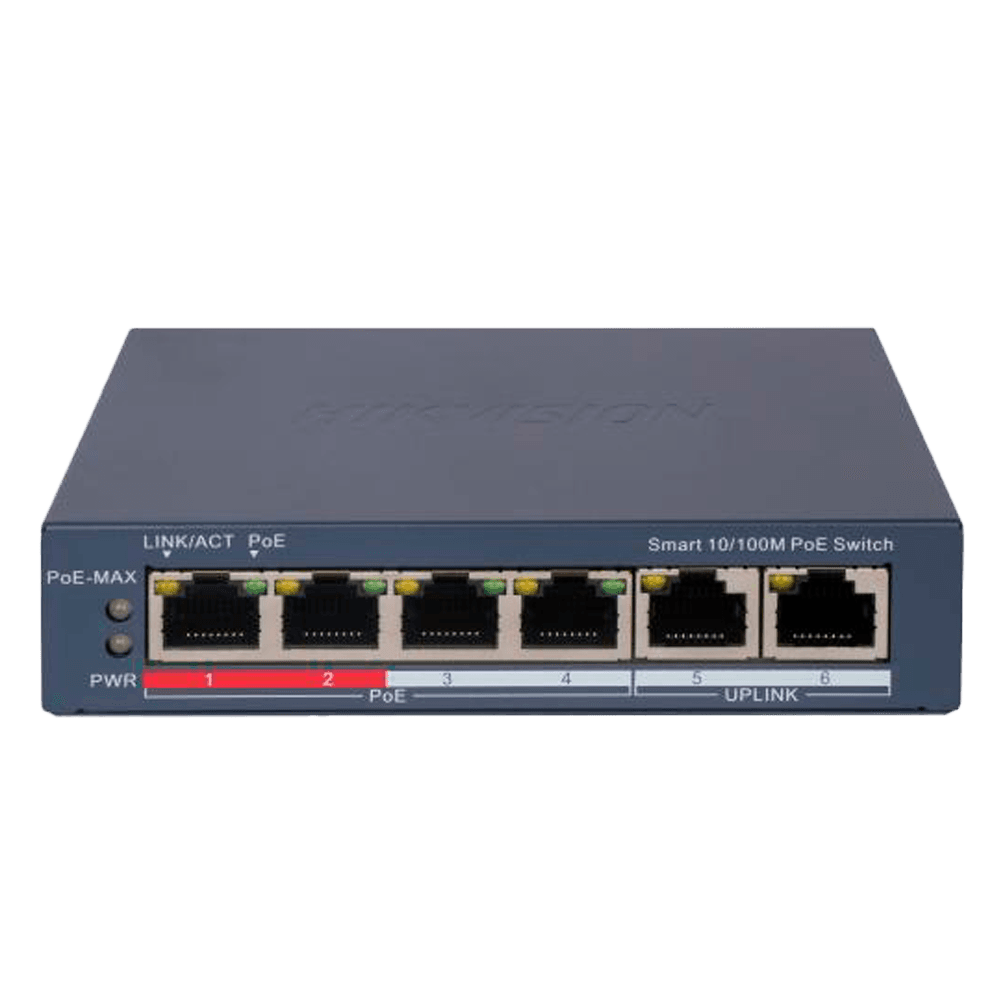 Switch PoE Gerível HIKVISION DS-3E1106P-EI (Fast Ethernet - 1 MB - 14 Gbit/s - Cinzento)