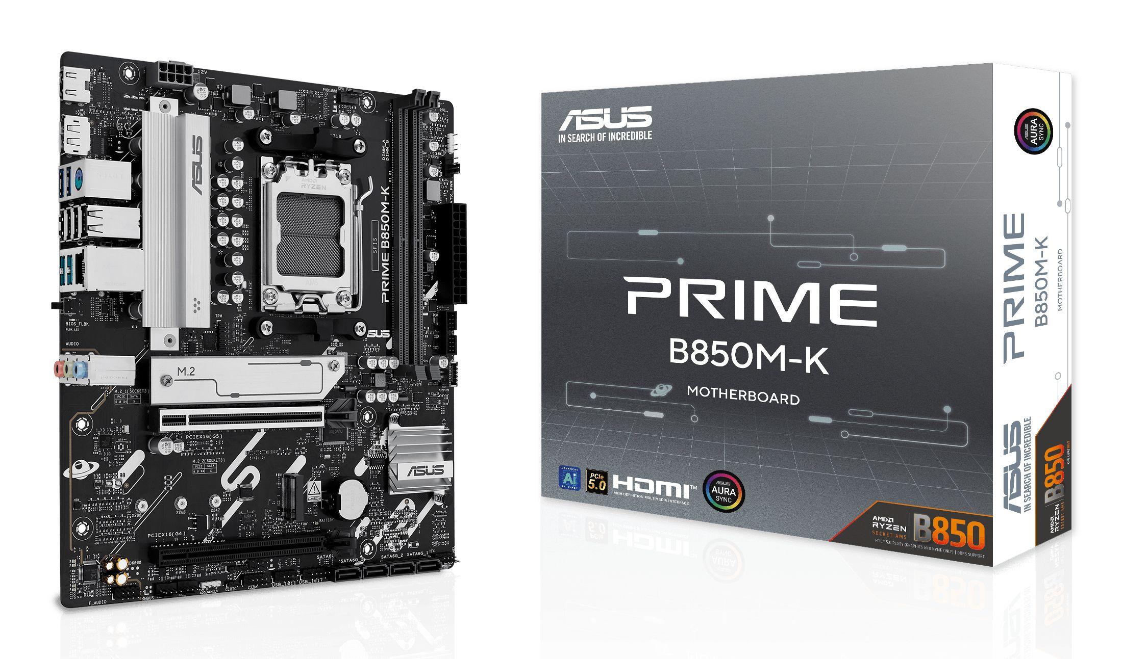 Motherboard ASUS PRIME B850M-K (AM5 - micro ATX - Duplo canal - Preto)