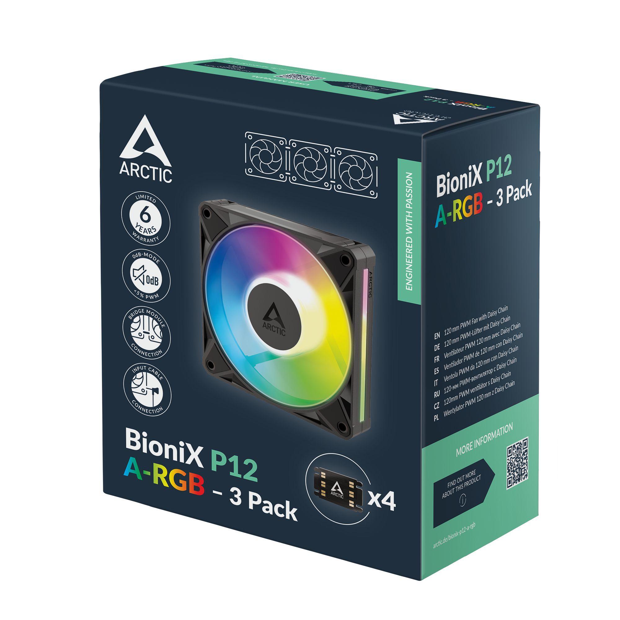 Conjunto de Ventoinhas ARCTIC BioniX P12 A-RGB (Preto) — miniatura 9