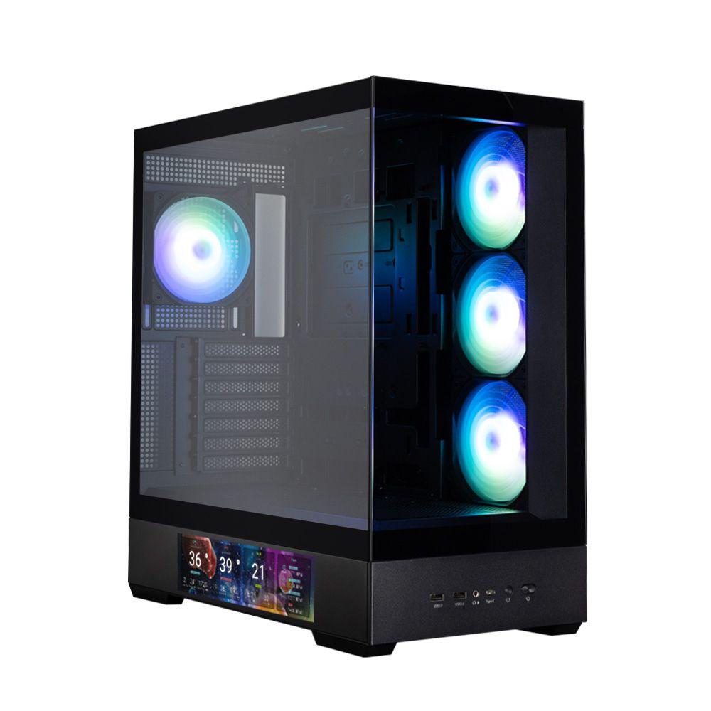 Caixa ATX ZALMAN P40 DS (Midi Tower - Ecrã LCD tátil de 9,1" - Preto)