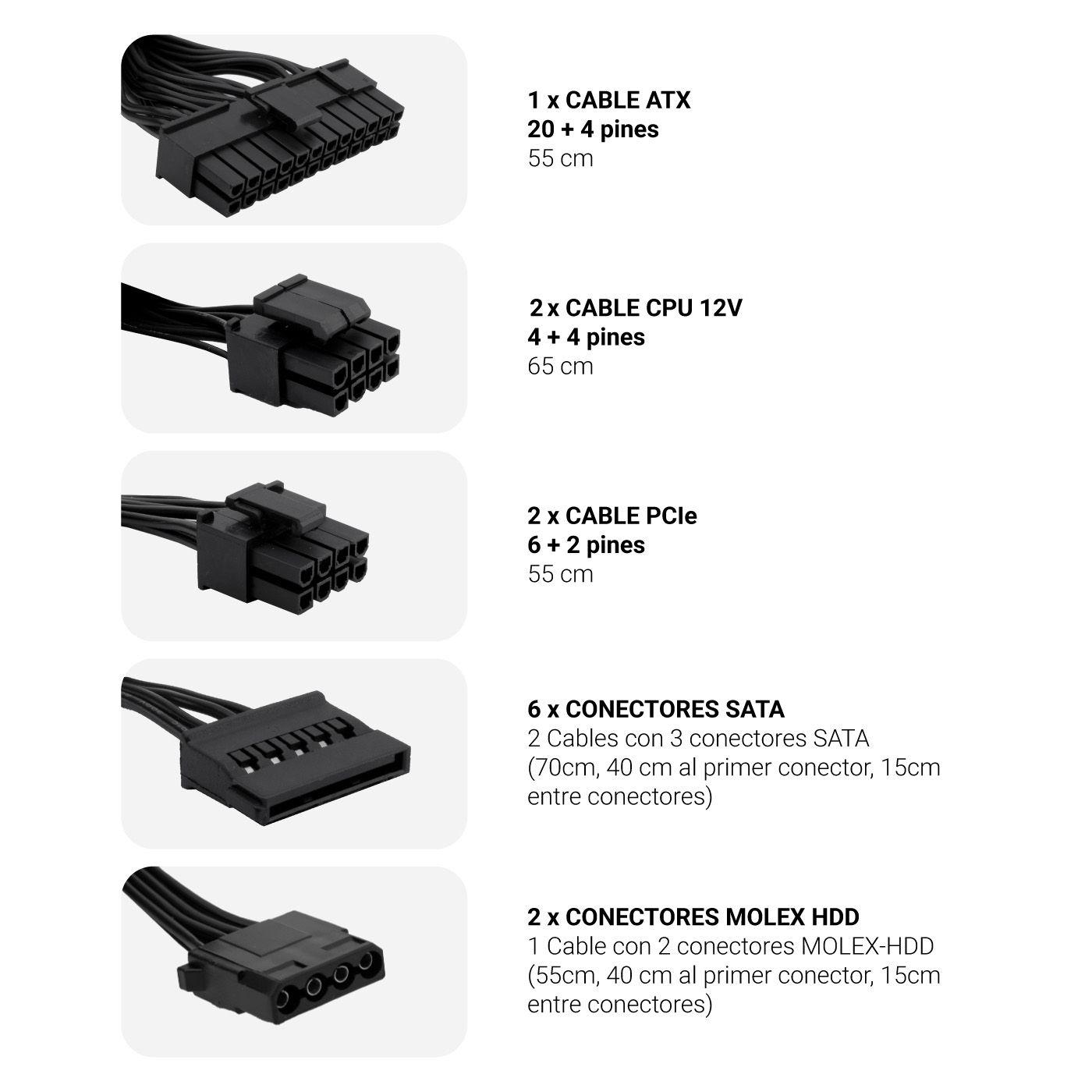 Fonte de Alimentação COOLBOX Powerline III 850 (850 W - Preto), miniatura 2