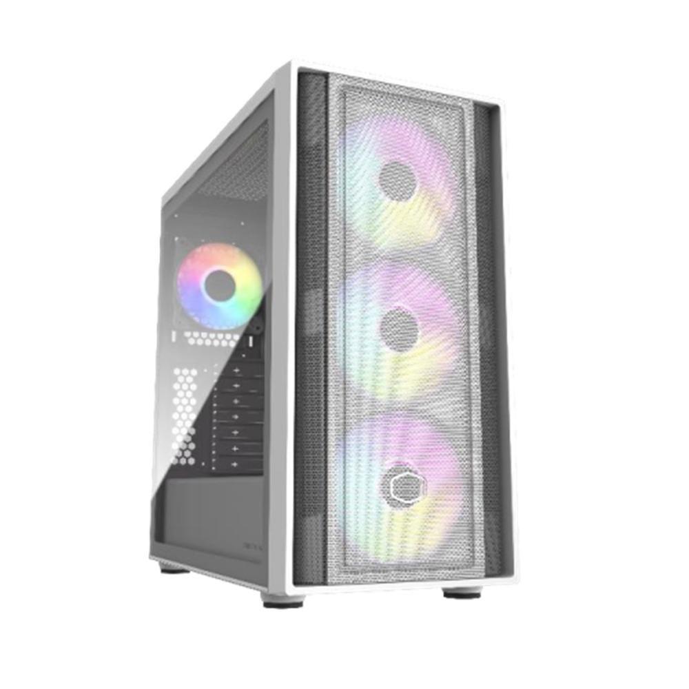 Caixa de Computador Gaming COOLER MASTER MasterBox 600 (ATX, E-ATX, ITX, Micro ATX - PC - Plástico, aço, vidro temperado - Branco)