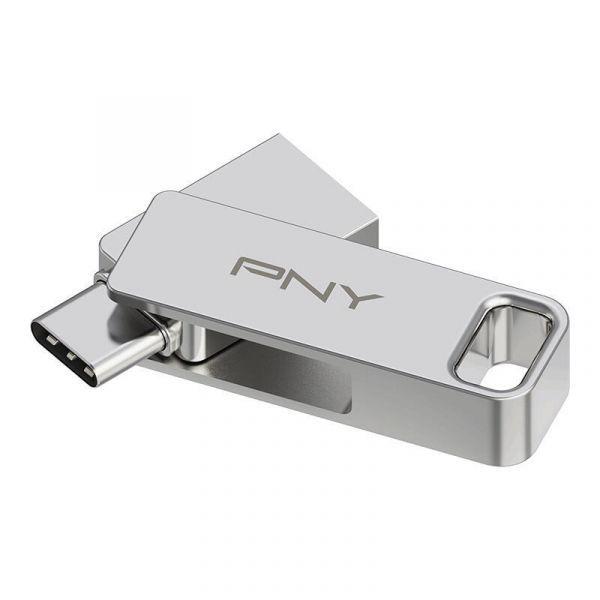 Pen USB PNY Duo Link (128 GB - Rotação - USB Type-A / USB Type-C - Aço inoxidável) — miniatura 2