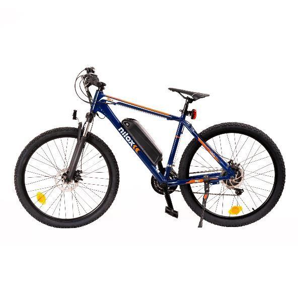 Bicicleta Elétrica NILOX X6 PLUS (250 W - 27,5" - Autonomia até 90 km - Preto/Azul) — miniatura 3