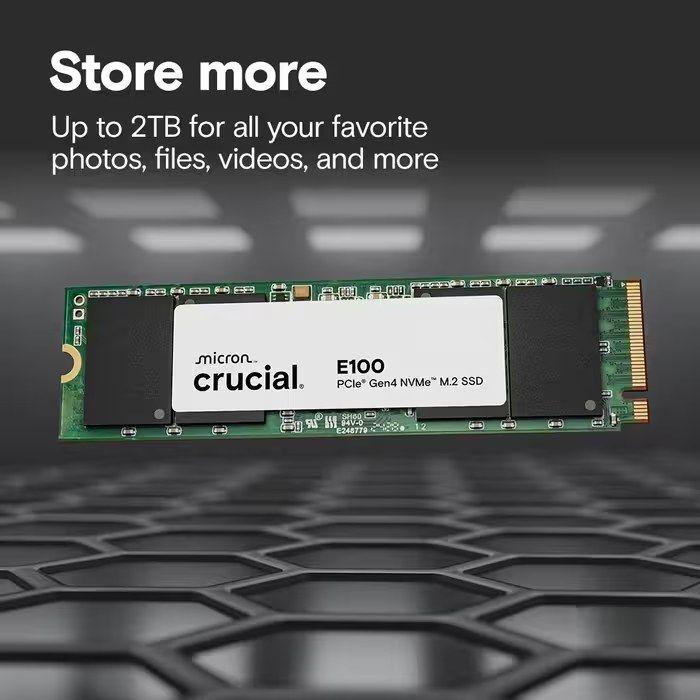 SSD CRUCIAL E100 (2TB - M.2 2280 - NVMe PCIe Gen4 x4) — miniatura 3