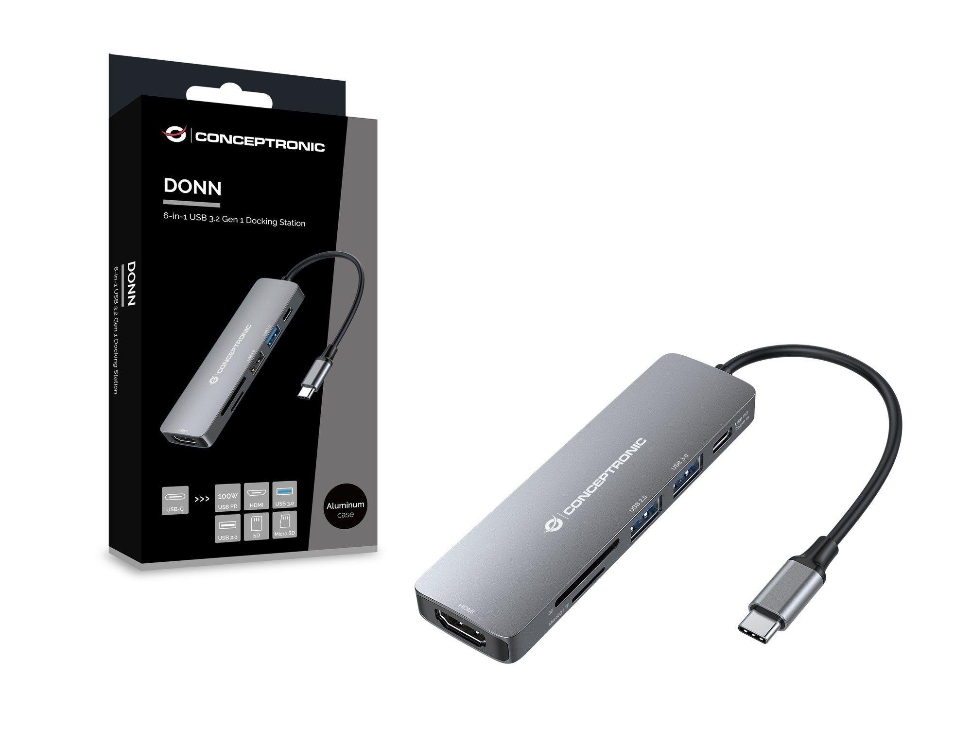 Dock USB-C CONCEPTRONIC DONN11G (0,12 m - Cinzento) — miniatura 3