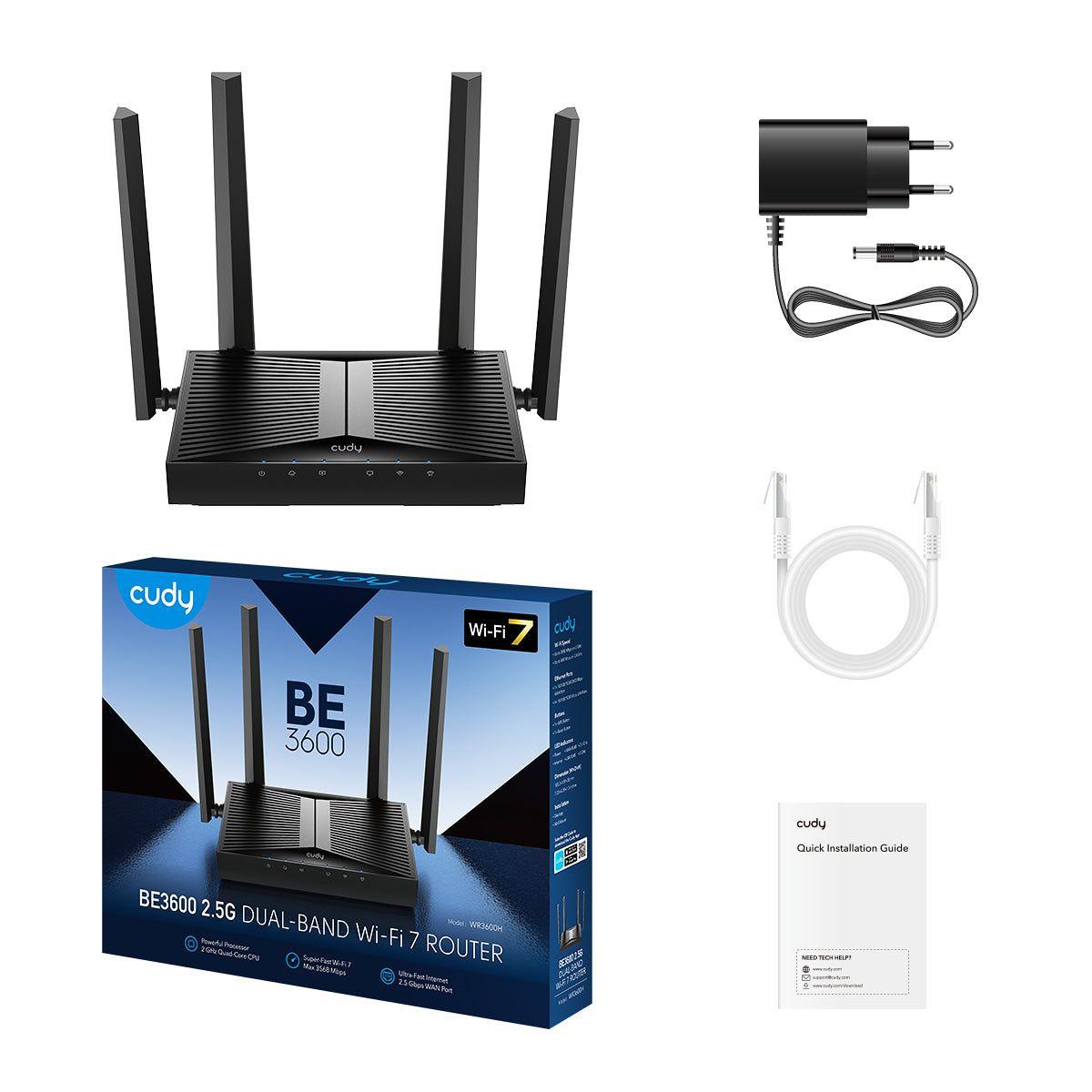 Router Wi-Fi 7 CUDY WR3600H (Wi-Fi 7 - 2882 Mbit/s - Dual-band - Preto), miniatura 3