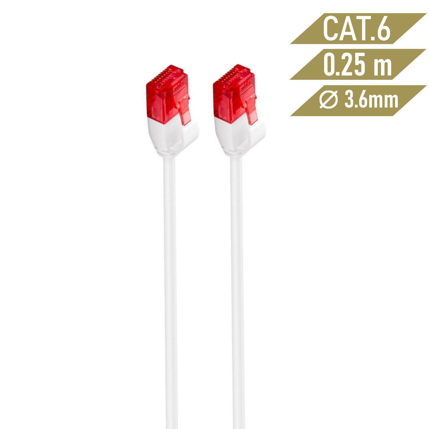 Cabo de Rede EWENT IM1035 (0,25 m - Cat6 - RJ-45 - Branco) — miniatura 2