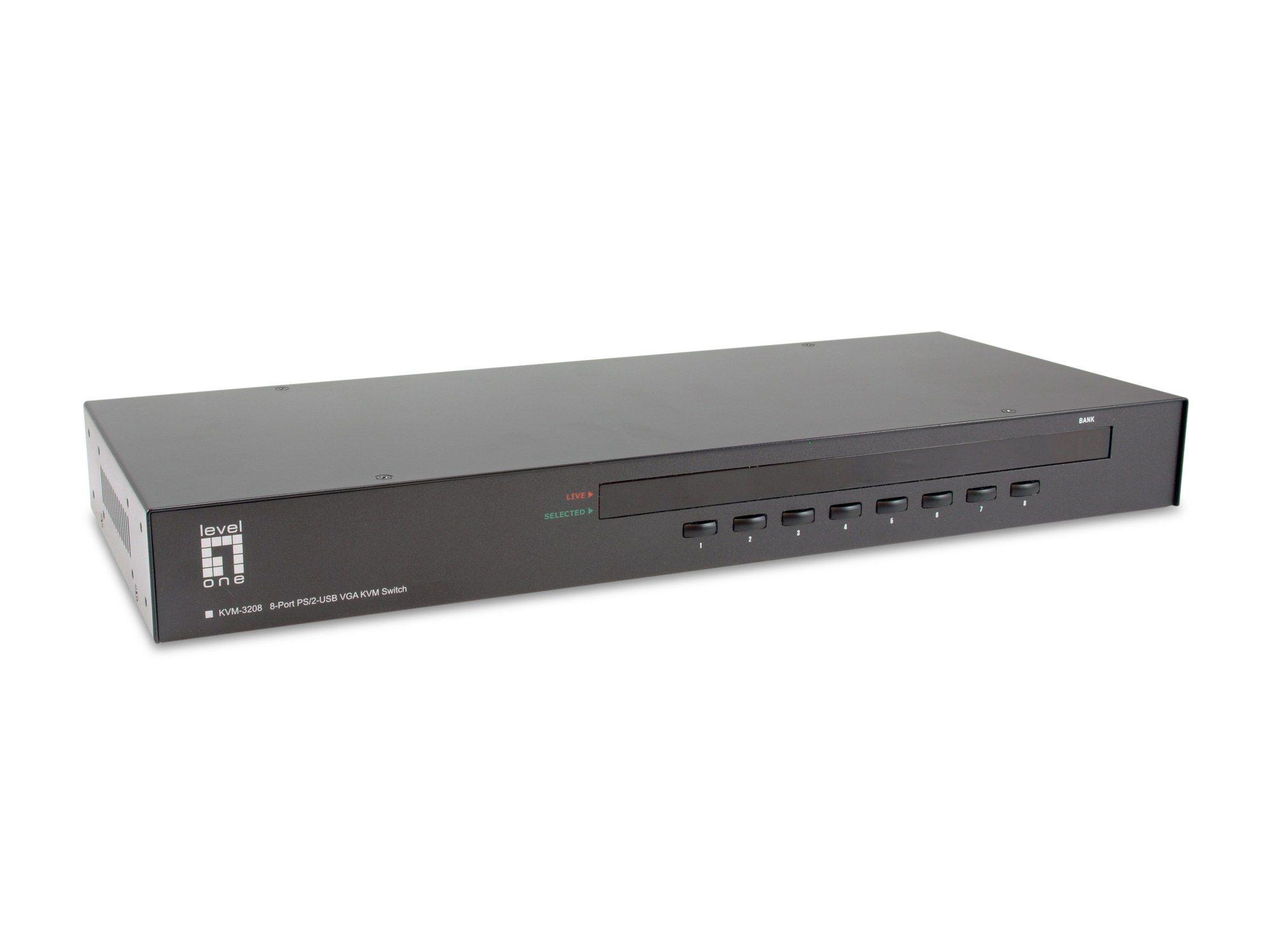 Switch KVM LEVELONE KVM-3208 (Preto)