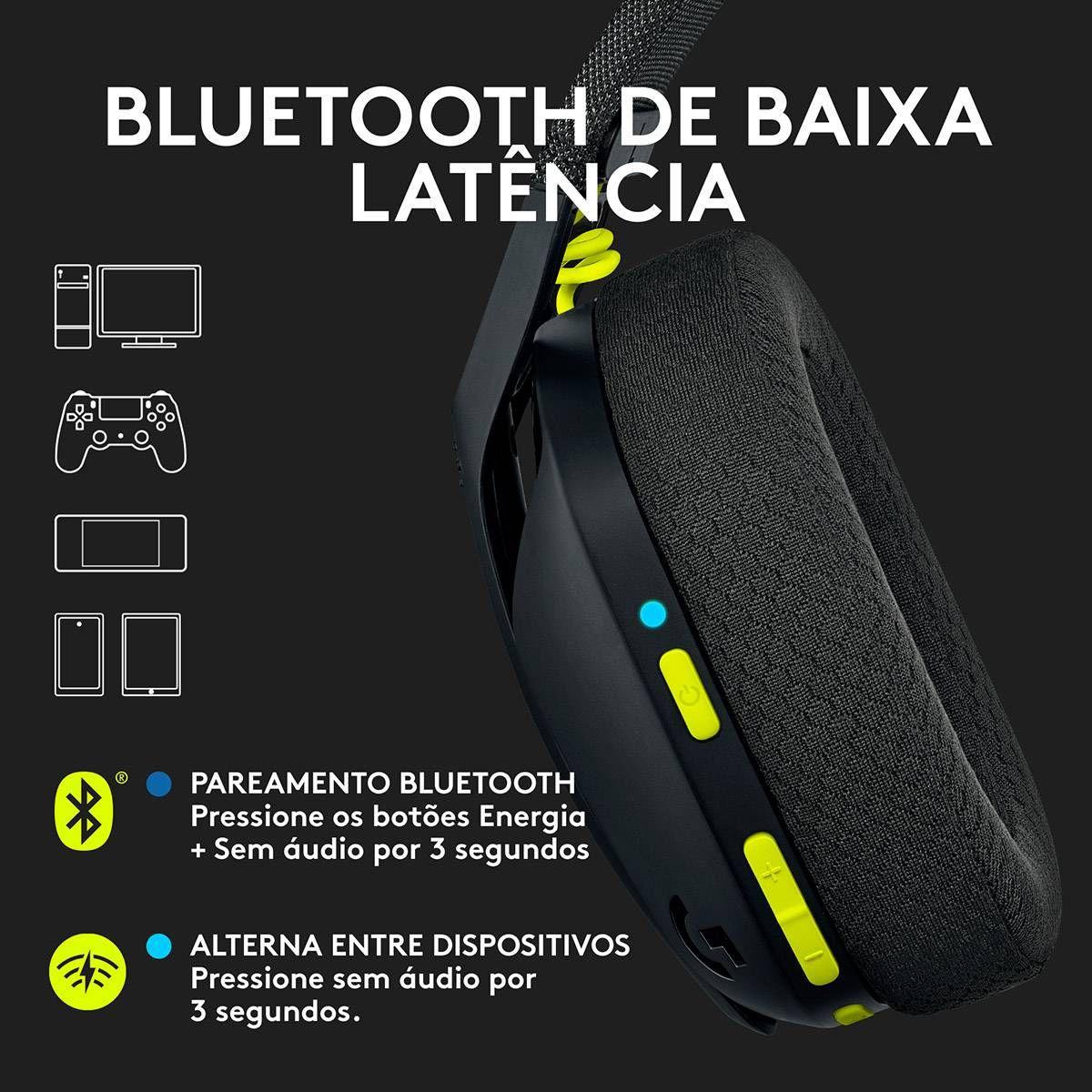Headset Gaming LOGITECH G435 (Binaural - Sem fios - Circum-aural - Preto e Amarelo Néon), miniatura 4