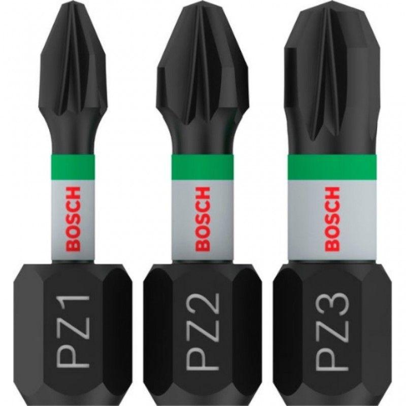 Pontas de Aparafusar BOSCH PRO Impact 2608522471 (PZ1/PZ2/PZ3 x 25 mm - Conjunto de 3)