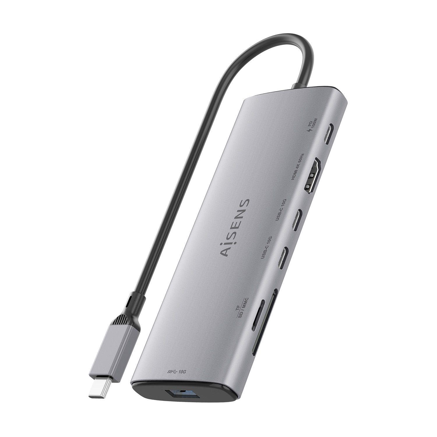 Dock USB-C AISENS ASUC-7P031-GR (0,2 m - Cinzento), miniatura 3