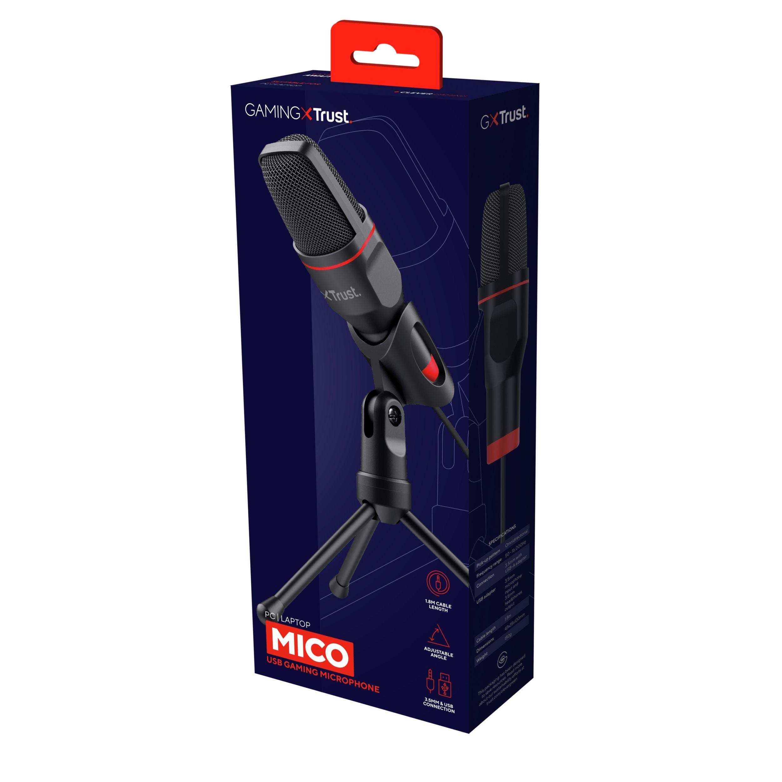 Microfone TRUST GXT 212 Mico (Microfone para PC - Com fios - USB/3.5 mm - Preto e Vermelho) — miniatura 7