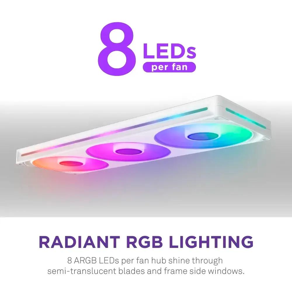 Ventoinha para Caixa PC NZXT F420 RGB Core Single-Frame (Borracha, plástico - Branco) — miniatura 6