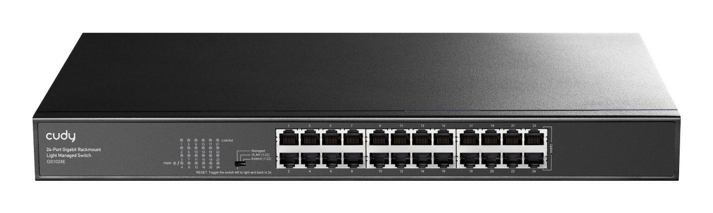 Switch Gerido CUDY GS1024E (Gigabit Ethernet - 0,5 MB - 48 Gbit/s - Preto)