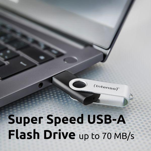 Pen USB INTENSO Office Line 256GB (Rotação - USB Type-A - USB 3.2 Gen 1 - Preto e Prateado) — miniatura 4
