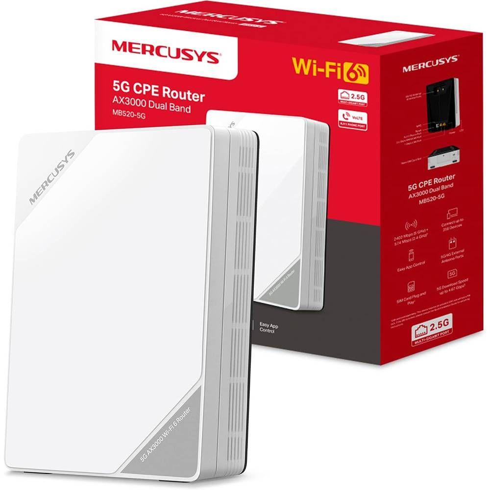Router 5G MERCUSYS MB520-5G (Wi-Fi 6 - 2976 Mbit/s - Dual-band - Branco) — miniatura 2