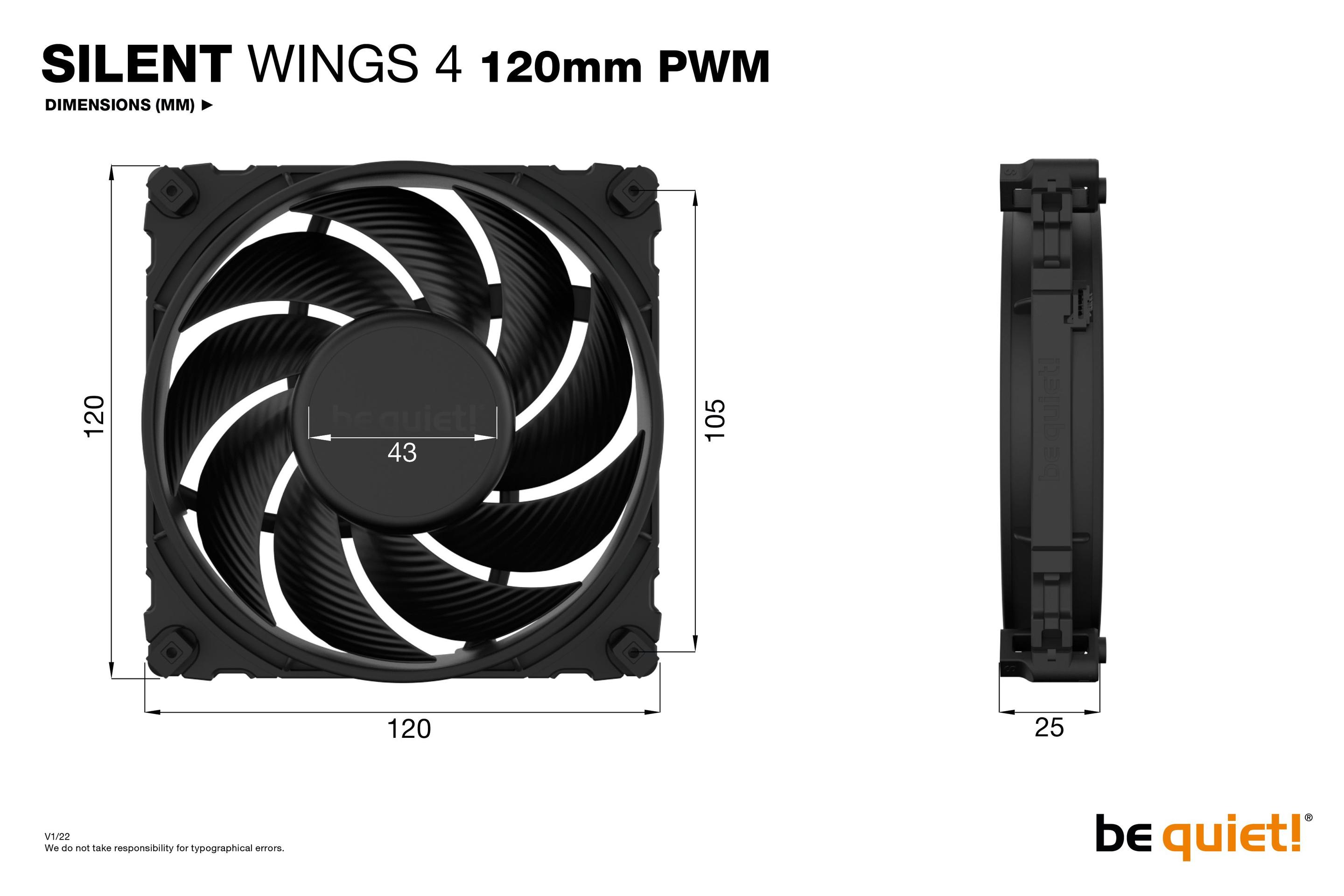 Ventoinha para Caixa de PC BE QUIET! SILENT WINGS 4 120mm PWM (12 cm - 1,44 W - Preto), miniatura 5