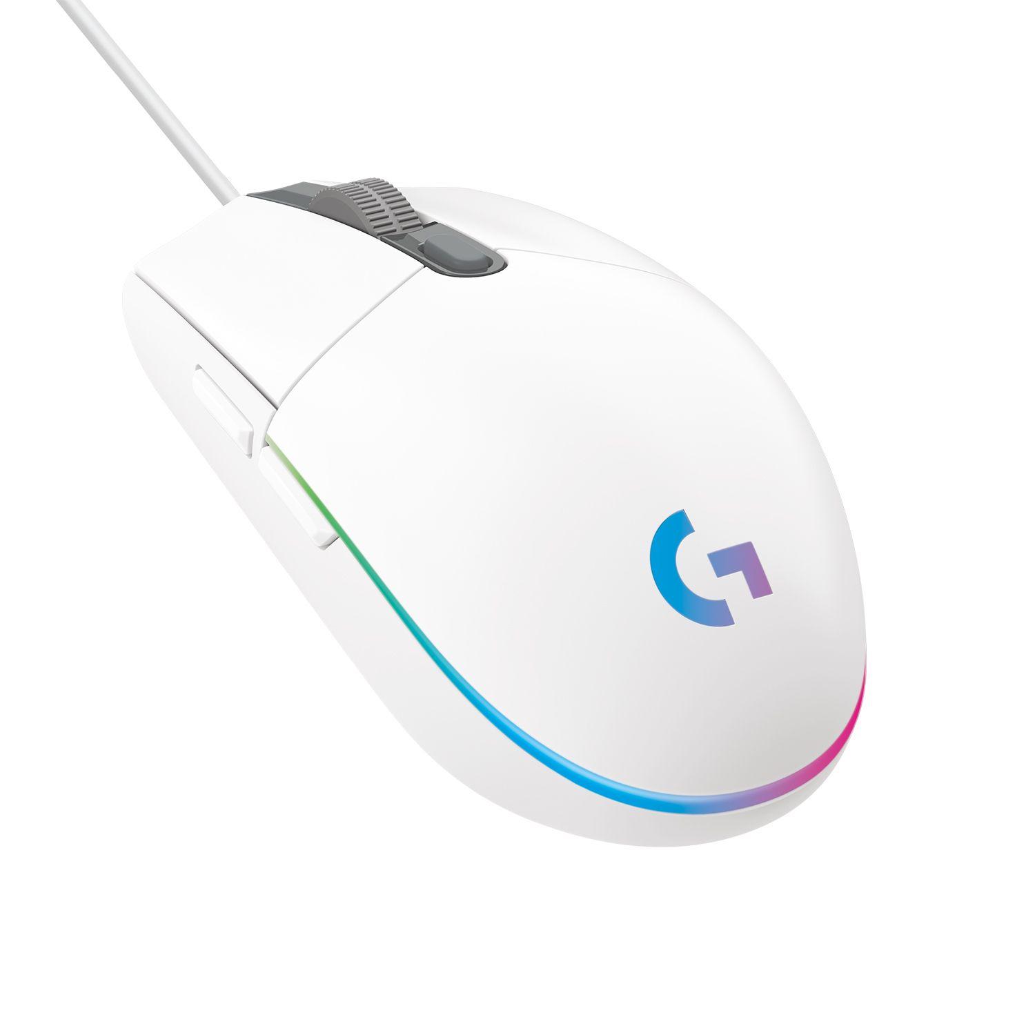 Rato LOGITECH G203 LIGHTSYNC (Mão direita - Até 8000 DPI - Ótico - Branco)