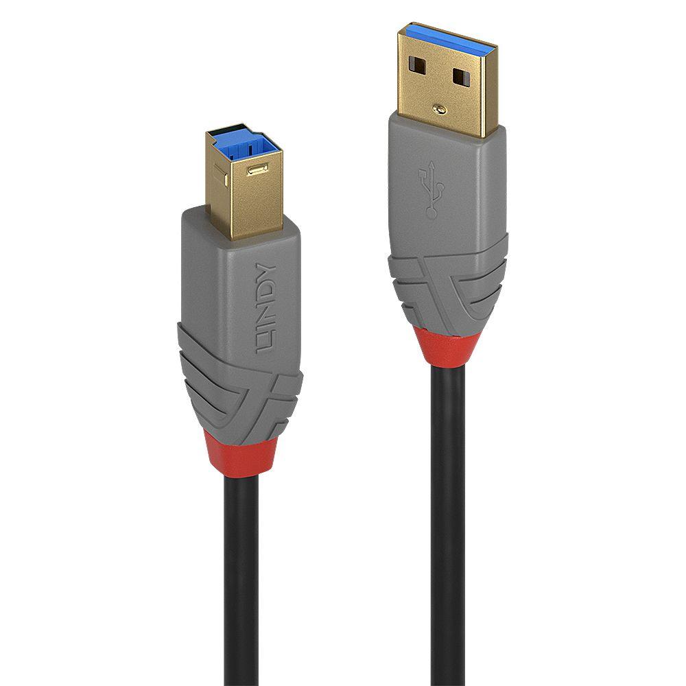 Cabo USB LINDY 36744 (5 m - USB B - USB A - Preto)