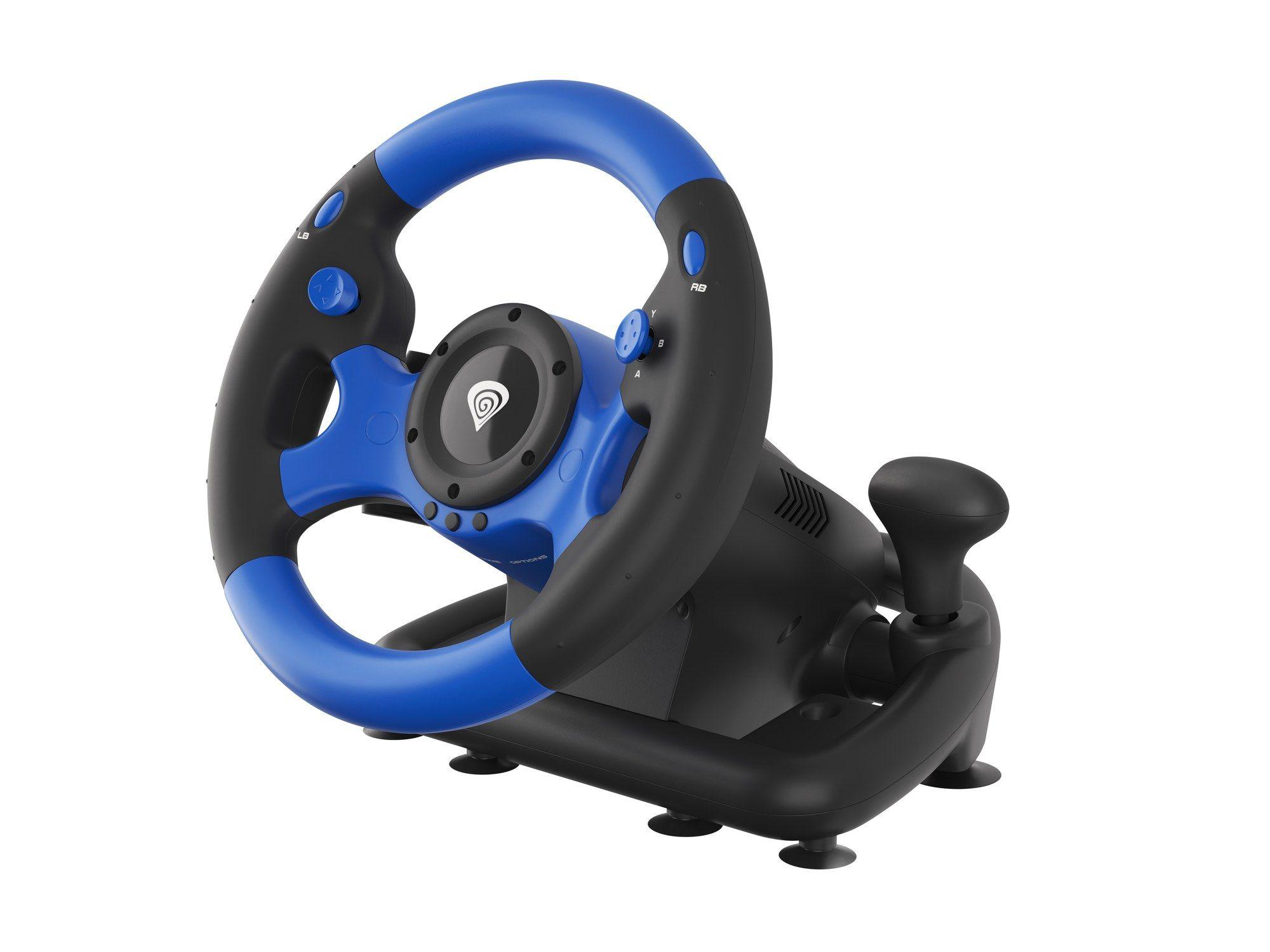 Volante e Pedais Gaming GENESIS Seaborg 350 (Com fios - Preto e Azul), miniatura 4