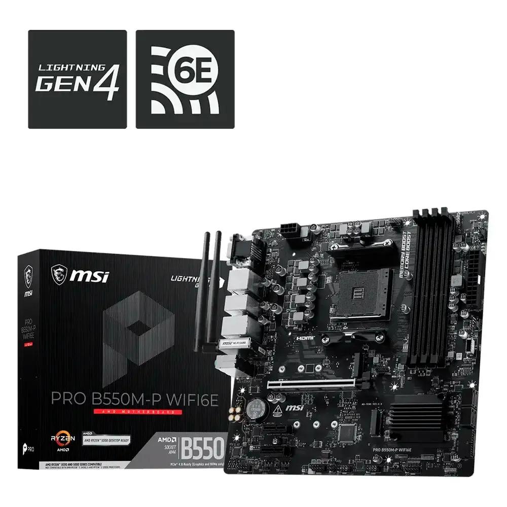 Motherboard MSI PRO B550M-P WiFi6E (AMD AM4 - AMD Ryzen - Micro-ATX), miniatura 2
