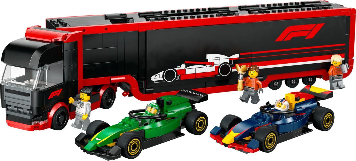 LEGO 60445 City Camião de F1® com Carros de F1® RB20 e AMR24 (8+ anos - 1086 peças)