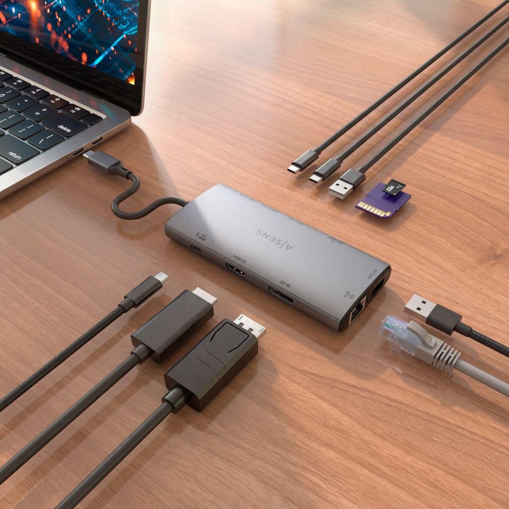 Dock USB-C AISENS ASUC-10P050-GR (0,2 m - Cinzento), miniatura 5