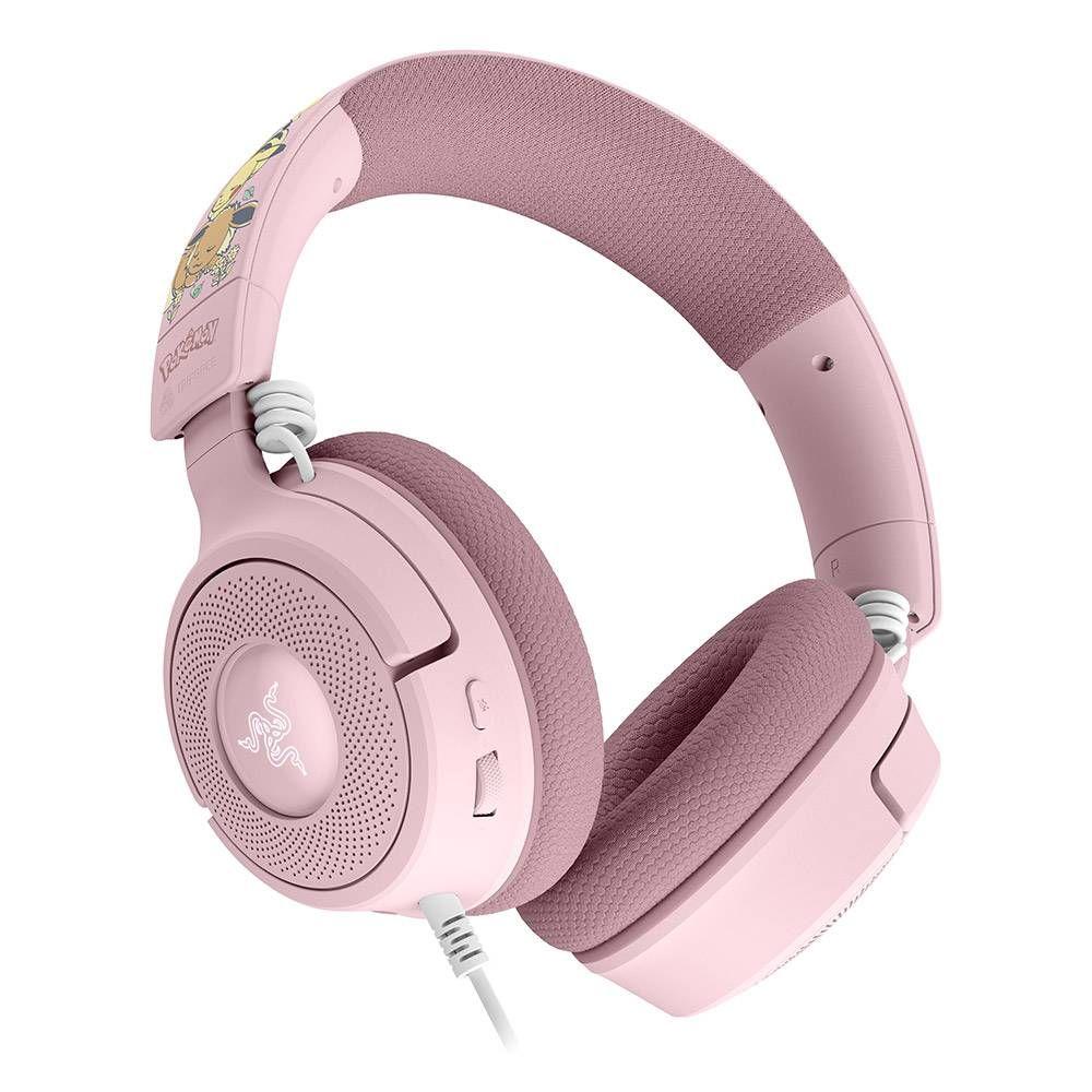 Headset Gaming RAZER Kraken V4 X Edição Pokémon (Binaural - Com fios - Supra-aural - Rosa), miniatura 2