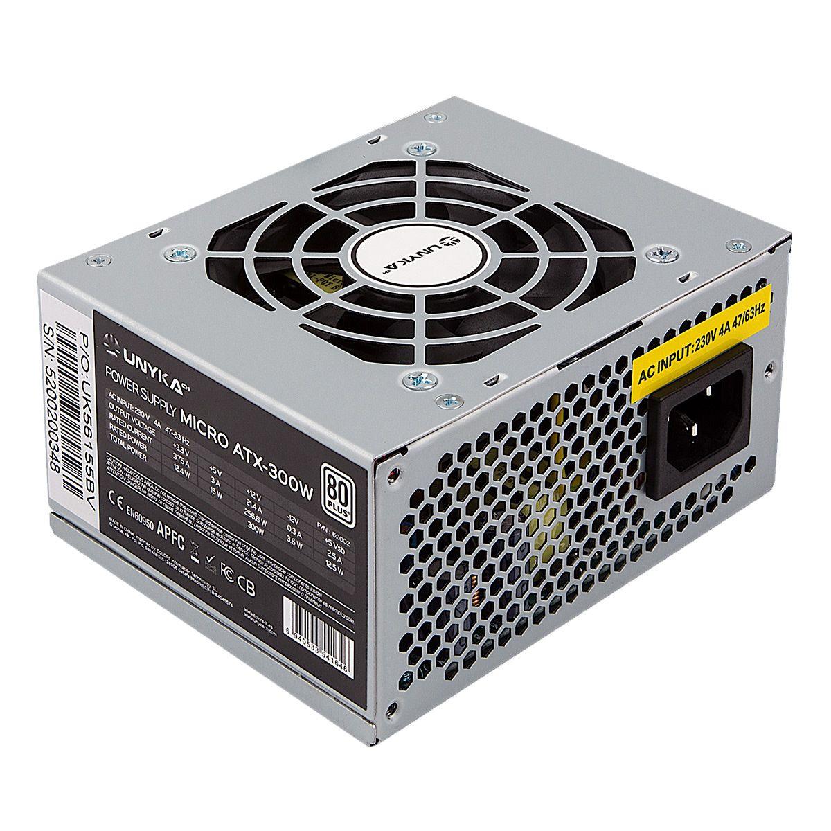 Fonte de Alimentação UNYKACH 52002 (SFX - 300 W - Não modular - Prateado)